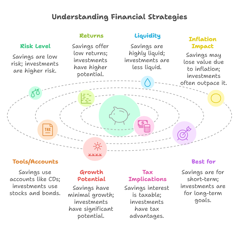 Saving Vs Investing - visual selection Why is investing a more powerful tool to build long-term wealth than saving?